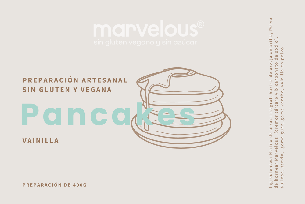 Mezcla Artesanal en polvo para Pancakes de Vainilla Marvelous Apto APLV